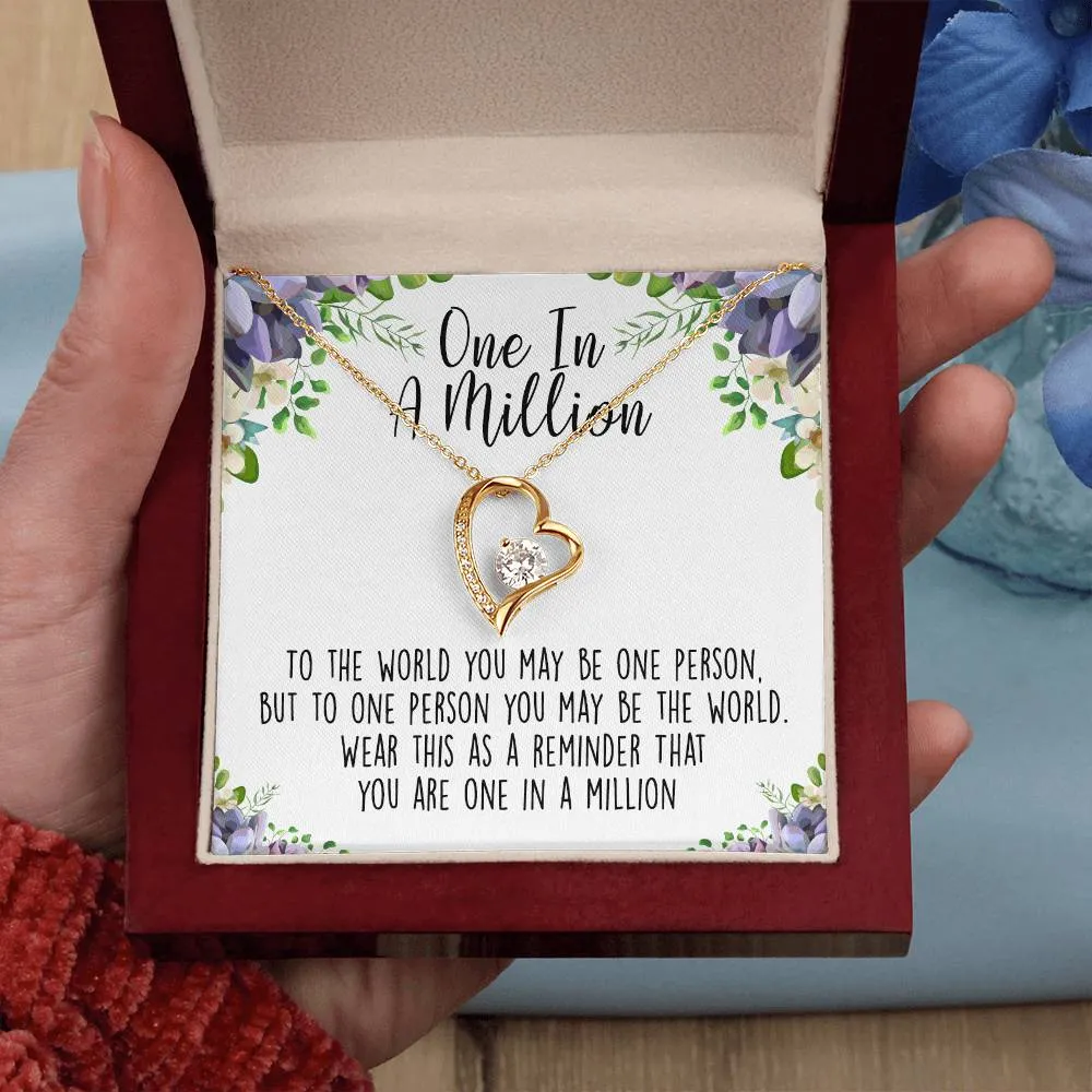 One In A Million Forever Love Necklace, Best Friend, BFF, Special Friend, Appreciation Gift