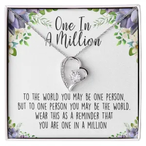 One In A Million Forever Love Necklace, Best Friend, BFF, Special Friend, Appreciation Gift