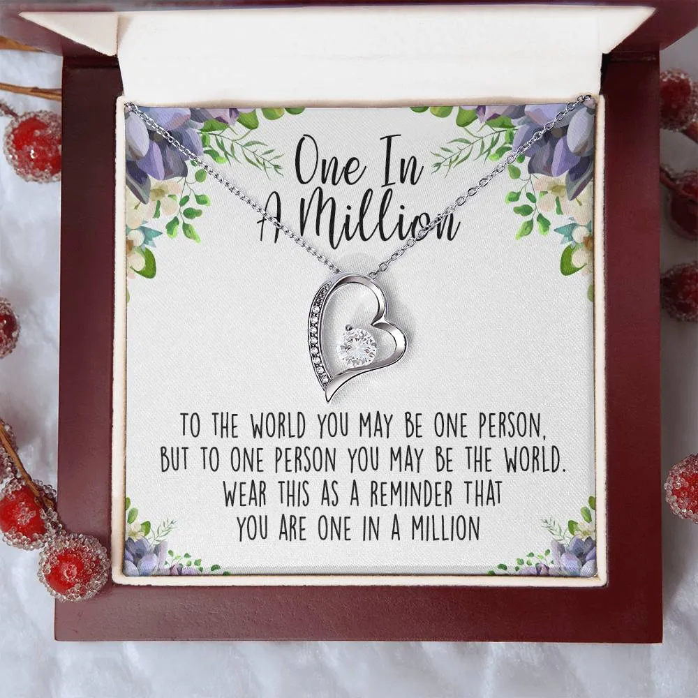 One In A Million Forever Love Necklace, Best Friend, BFF, Special Friend, Appreciation Gift