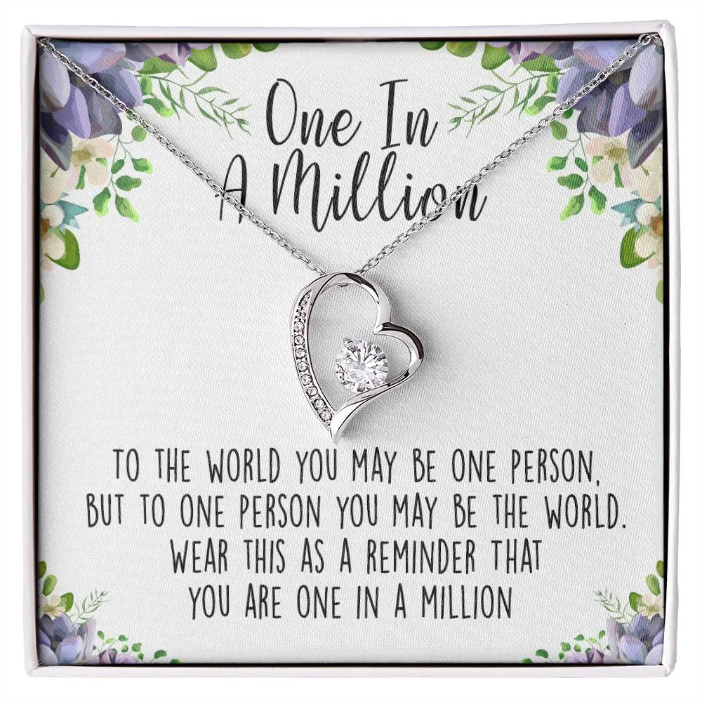 One In A Million Forever Love Necklace, Best Friend, BFF, Special Friend, Appreciation Gift