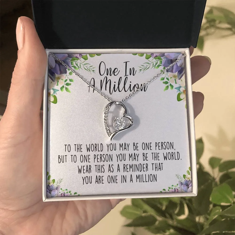 One In A Million Forever Love Necklace, Best Friend, BFF, Special Friend, Appreciation Gift