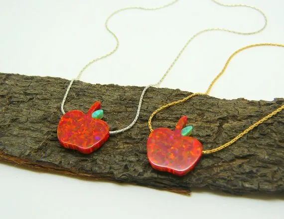 Opal Apple Necklace – Sweet as Can Be!