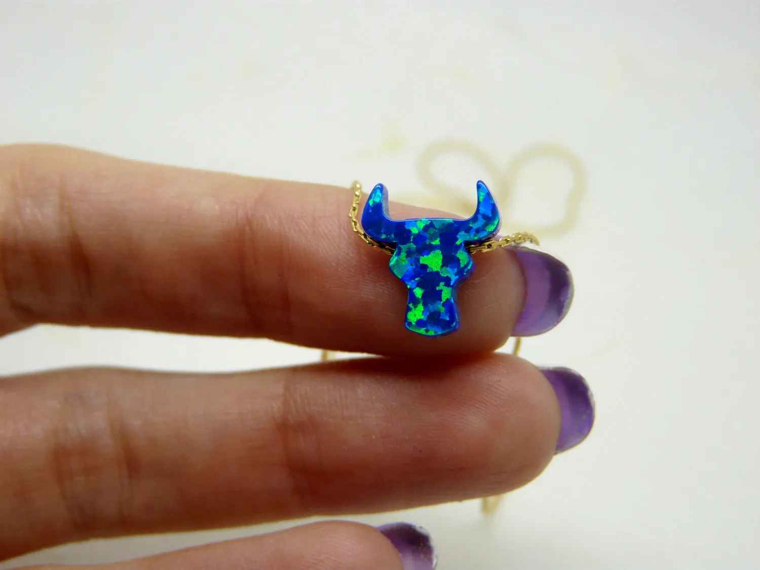 Opal Bull Necklace – Symbol of Strength