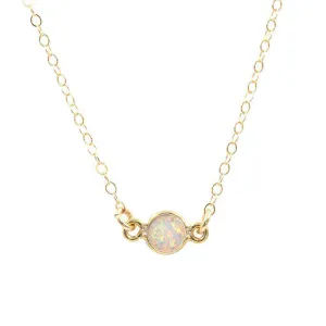 Opal Solitaire Necklace