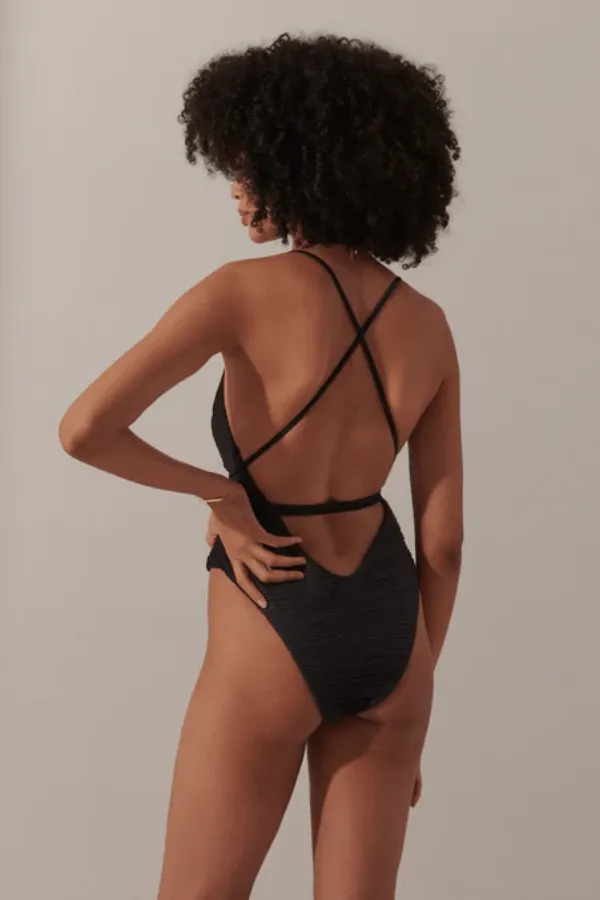 Orta Multi-Way Plunge Swimsuit - Black