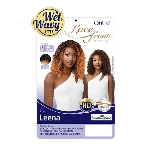 Outre Synthetic 5" Deep L-Part Swiss Wet & Wavy Lace Front Wig - LEENA