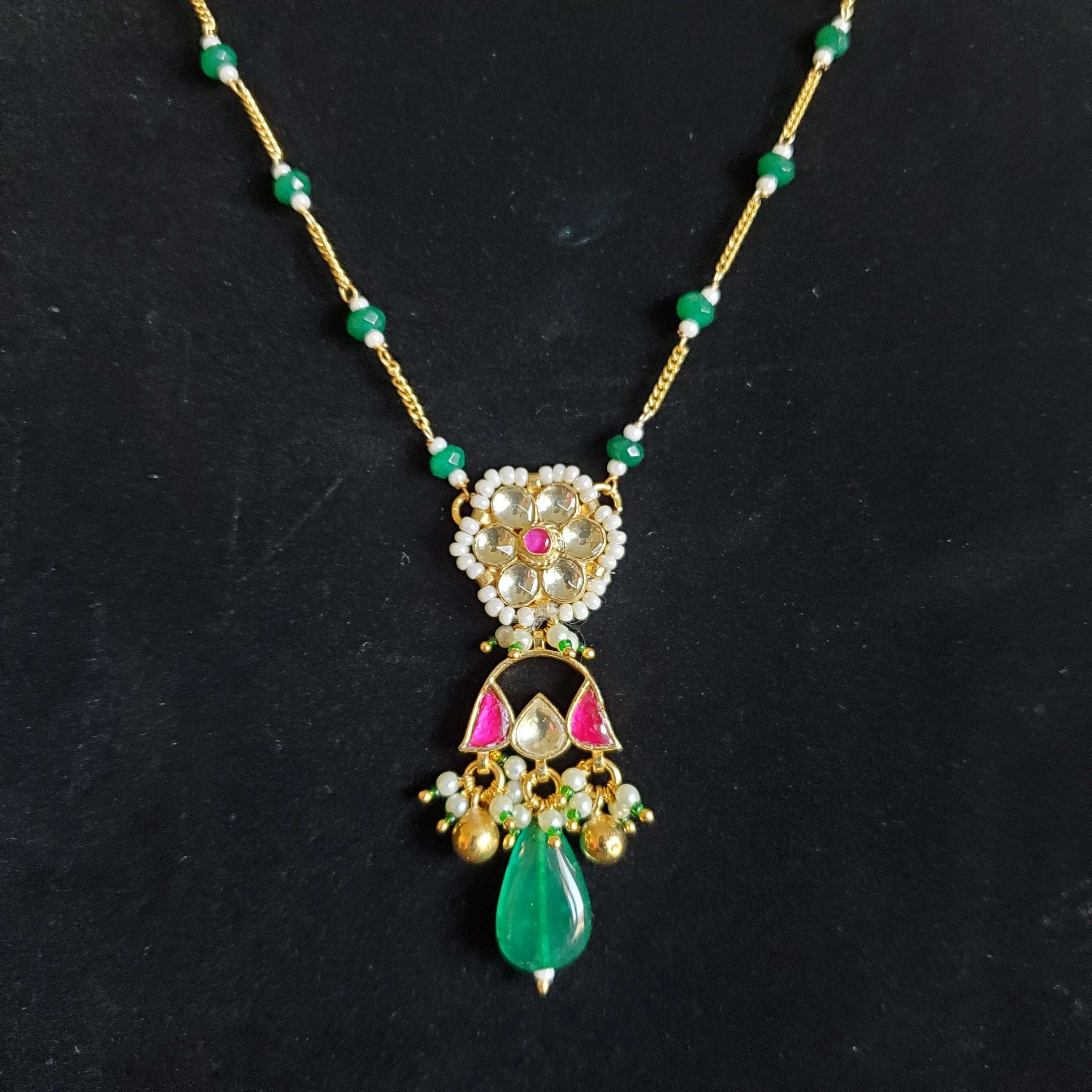 Pachi Kundan Chain Set With Gold Plating