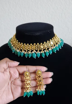 Pachi Kundan Kanika Gold Finish Set GG79 Green