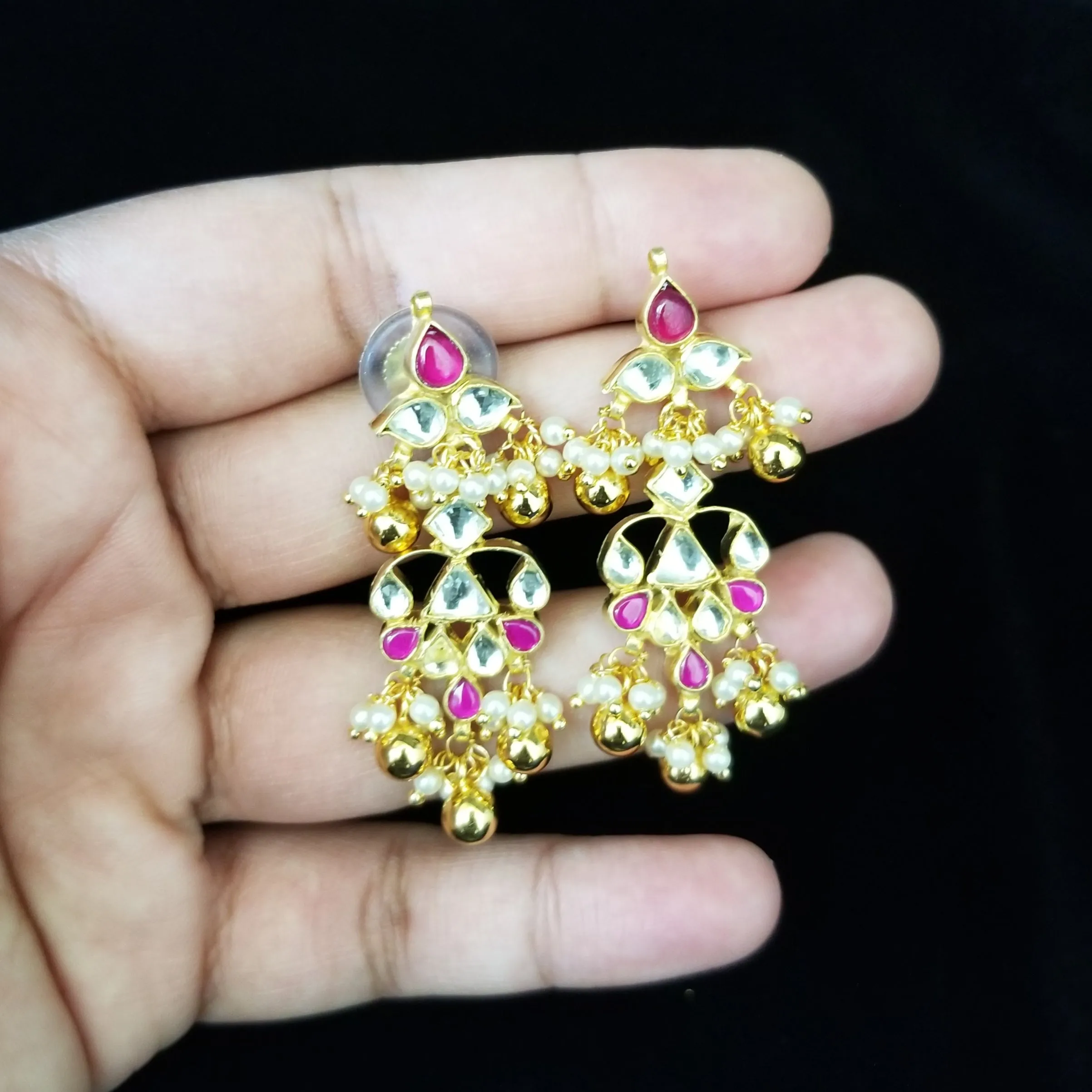Pachi Kundan NecklaceSet With Gold Plating