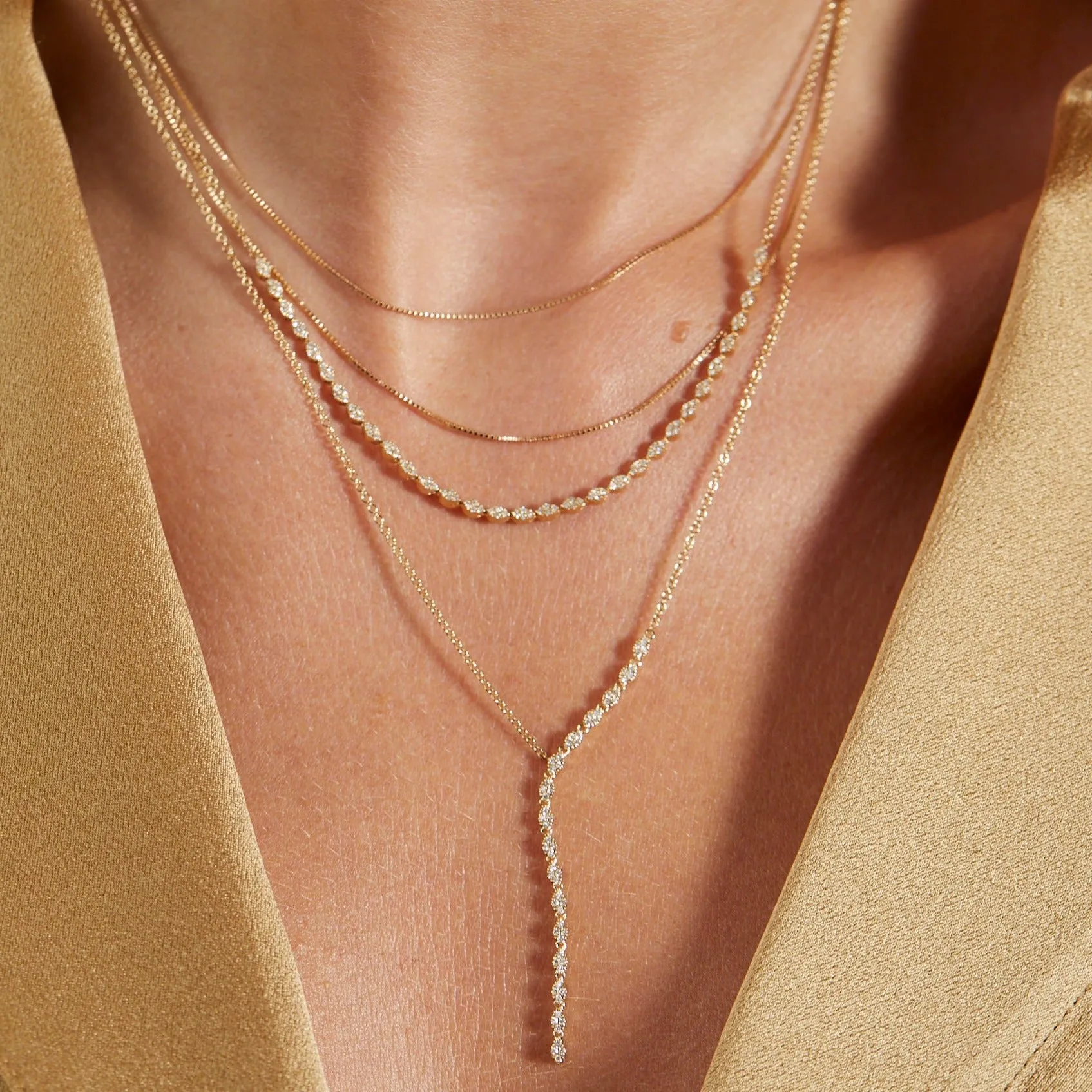 Pavé Diamond Marquise Necklace