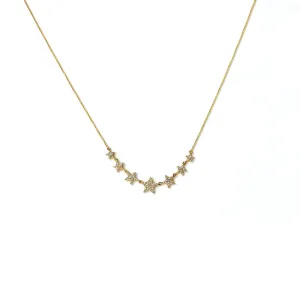 Pave Diamond Star Cluster Necklace