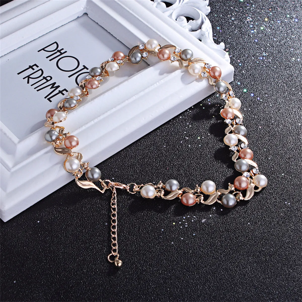 Pearl & Cubic Zirconia 18K Gold-Plated Chain Necklace & Drop Earrings