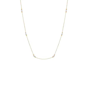 Pearl Embedded Chain Necklace 14K