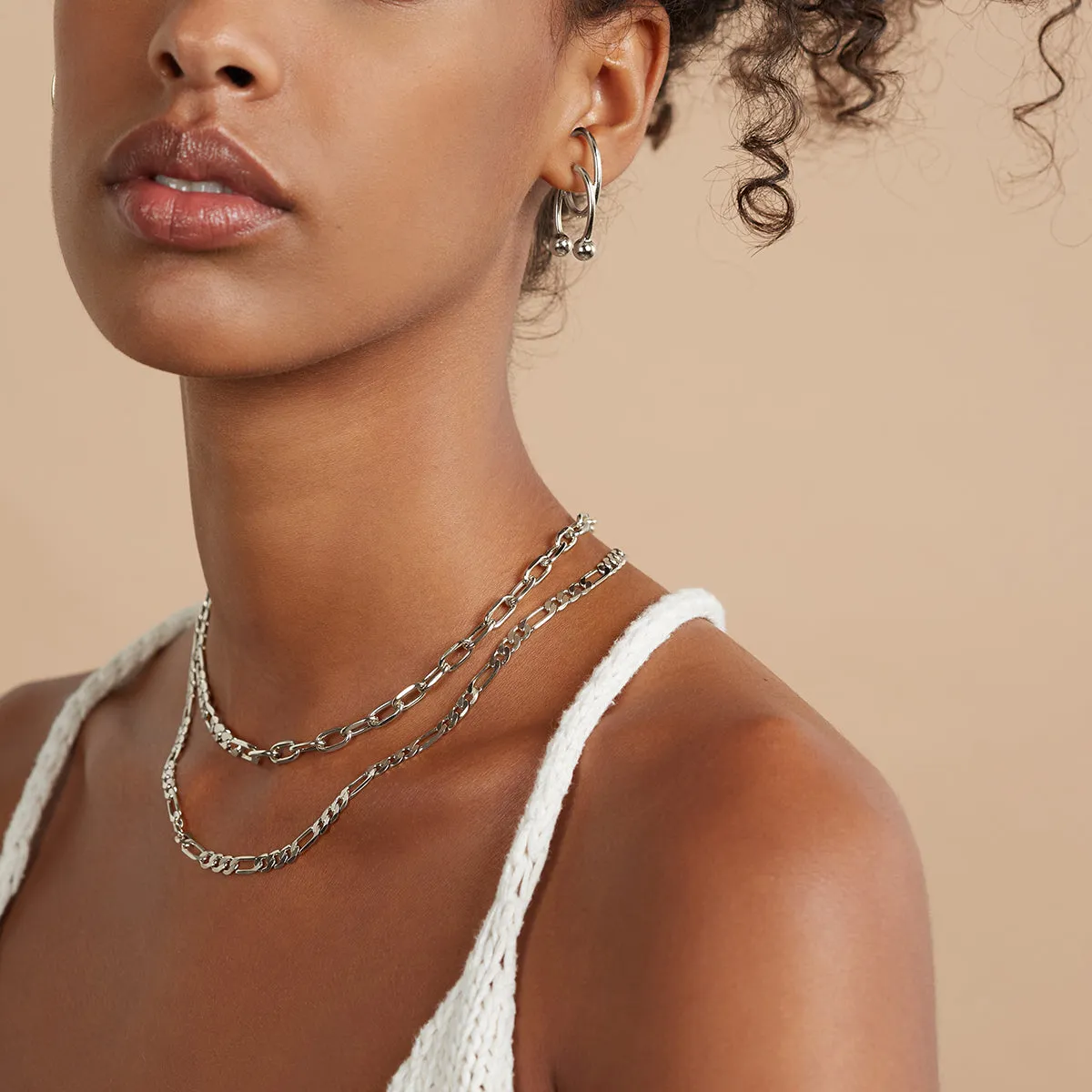 Pearl Figaro Necklace in Silver