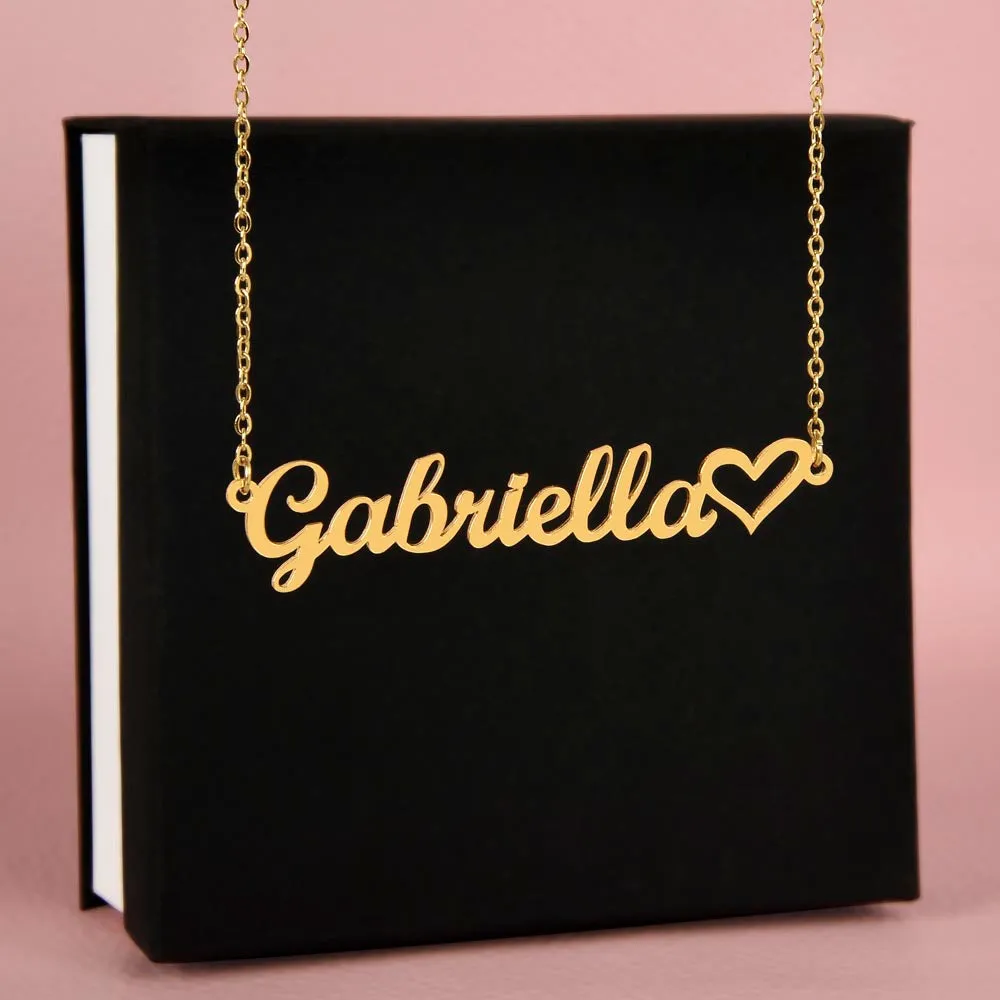 Personalized Heart Name Necklace – Custom Jewelry Gift for Women