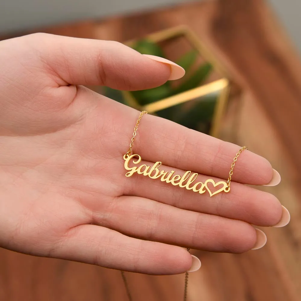 Personalized Heart Name Necklace – Custom Jewelry Gift for Women