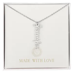 Personalized Vertical Name Necklace – A Thoughtful, Custom Gift for Any Occasion