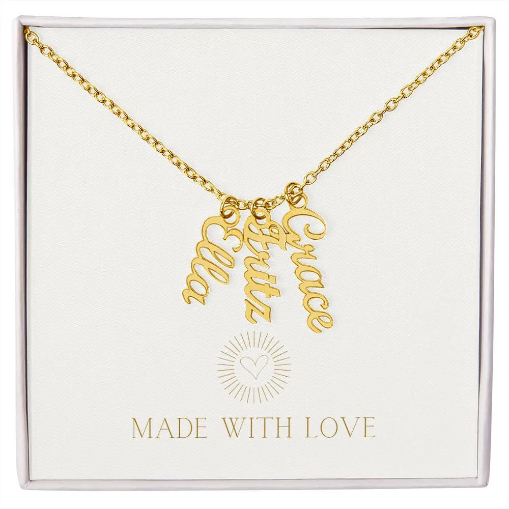 Personalized Vertical Name Necklace – A Thoughtful, Custom Gift for Any Occasion