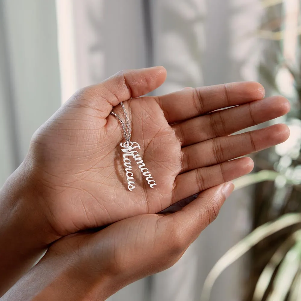 Personalized Vertical Name Necklace – A Thoughtful, Custom Gift for Any Occasion