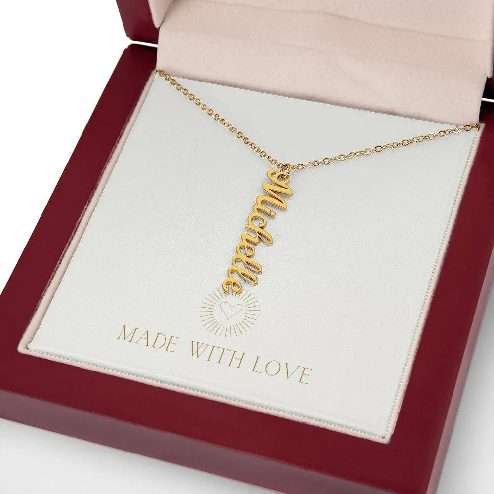 Personalized Vertical Name Necklace – A Thoughtful, Custom Gift for Any Occasion