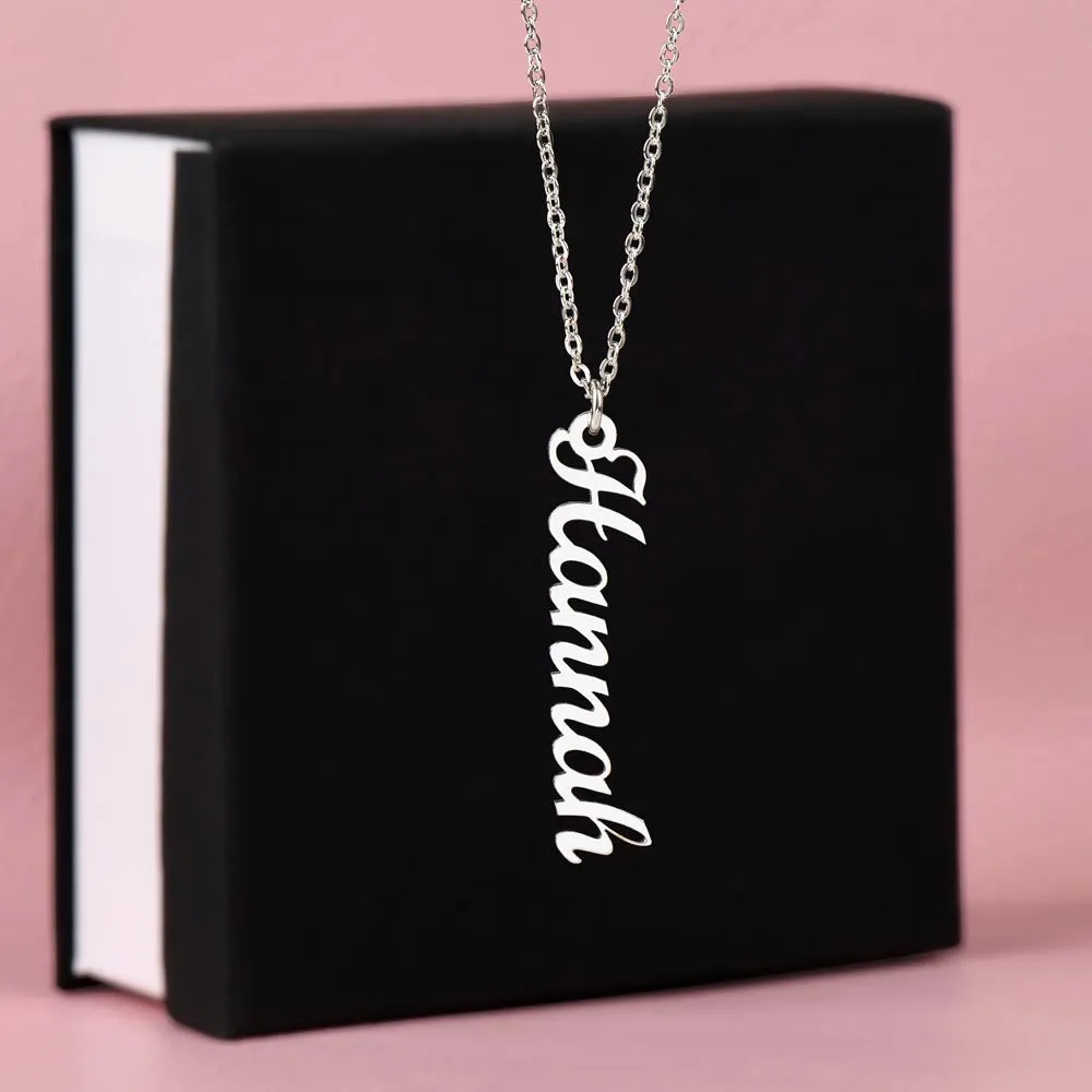 Personalized Vertical Name Necklace – A Thoughtful, Custom Gift for Any Occasion
