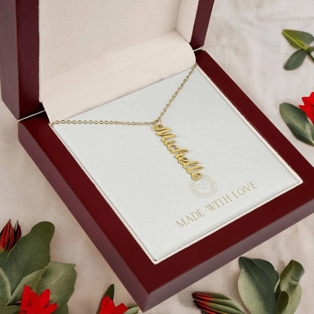 Personalized Vertical Name Necklace – A Thoughtful, Custom Gift for Any Occasion