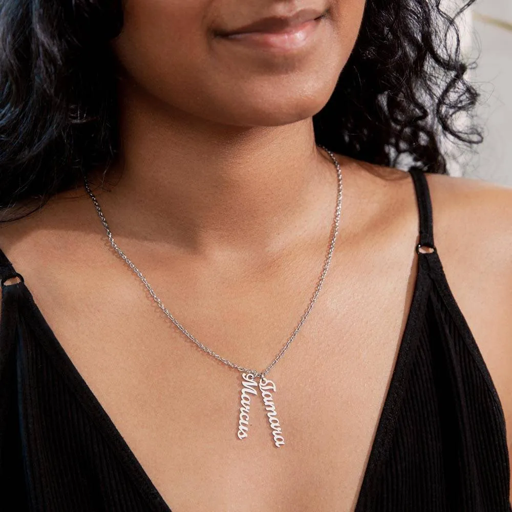 Personalized Vertical Name Necklace – A Thoughtful, Custom Gift for Any Occasion