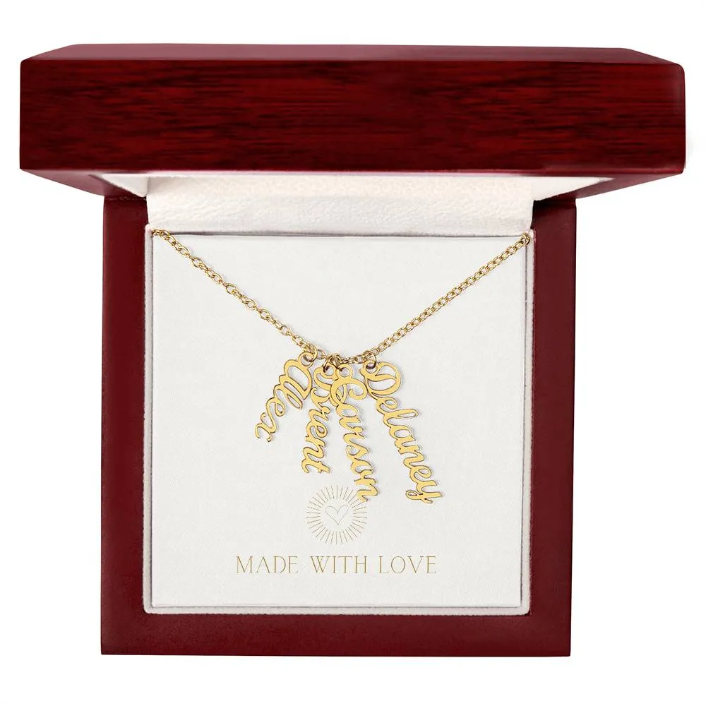 Personalized Vertical Name Necklace – A Thoughtful, Custom Gift for Any Occasion