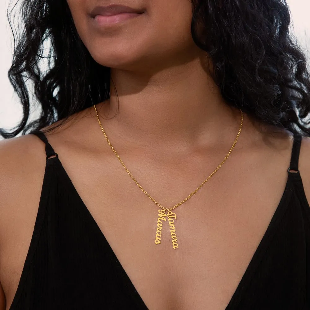 Personalized Vertical Name Necklace – A Thoughtful, Custom Gift for Any Occasion
