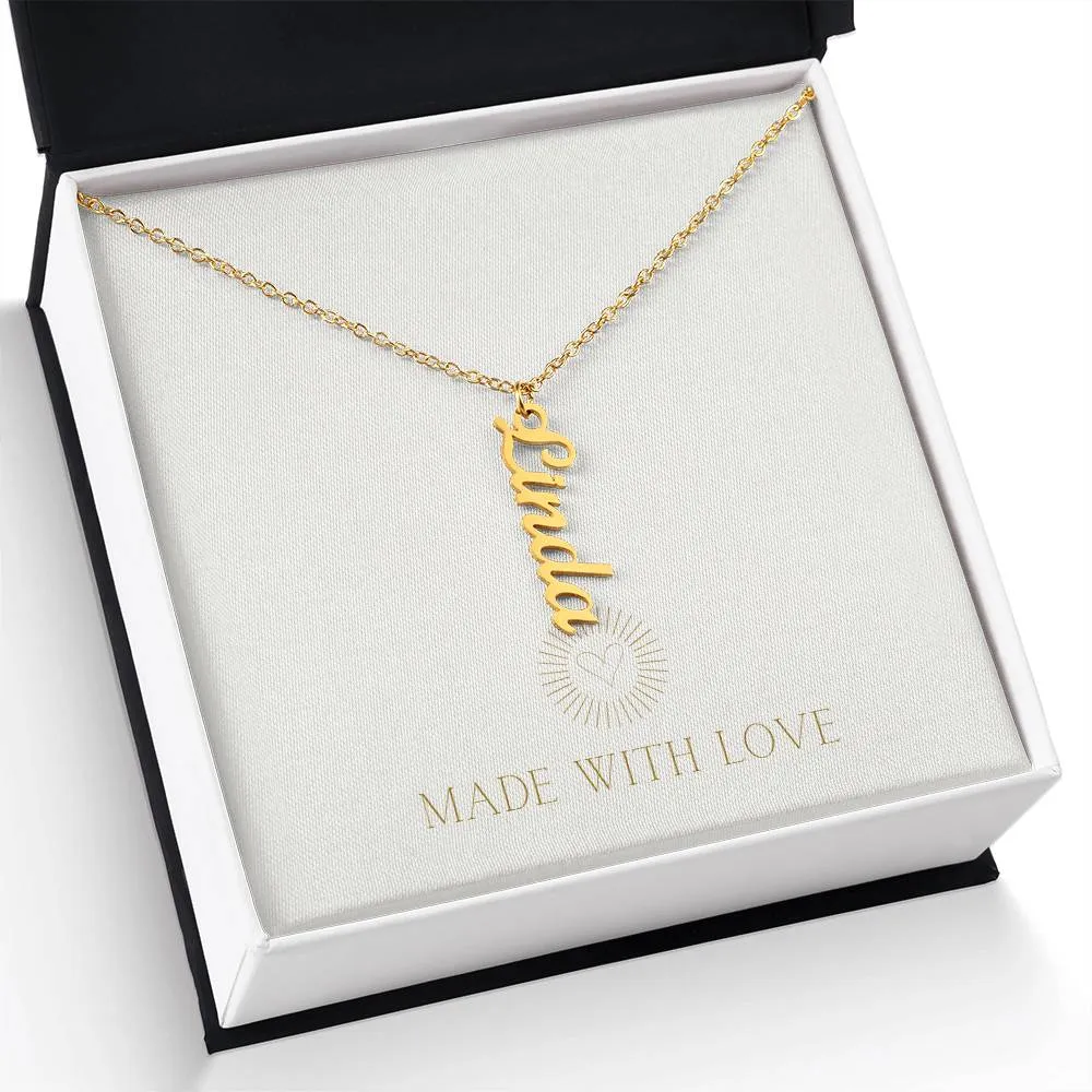 Personalized Vertical Name Necklace – A Thoughtful, Custom Gift for Any Occasion