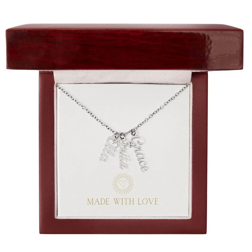 Personalized Vertical Name Necklace – A Thoughtful, Custom Gift for Any Occasion