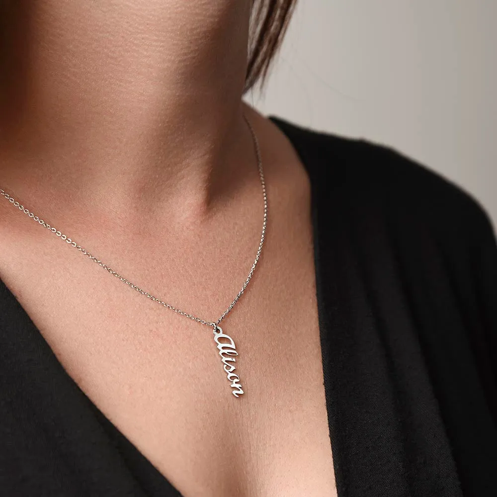 Personalized Vertical Name Necklace – A Thoughtful, Custom Gift for Any Occasion