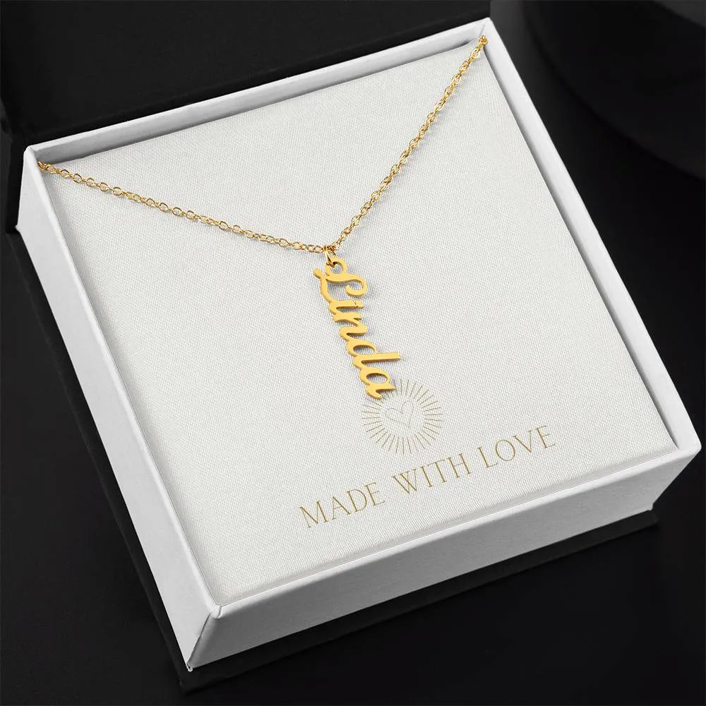Personalized Vertical Name Necklace – A Thoughtful, Custom Gift for Any Occasion