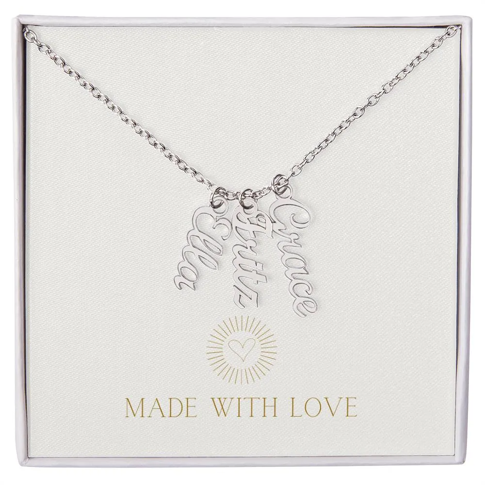 Personalized Vertical Name Necklace – A Thoughtful, Custom Gift for Any Occasion