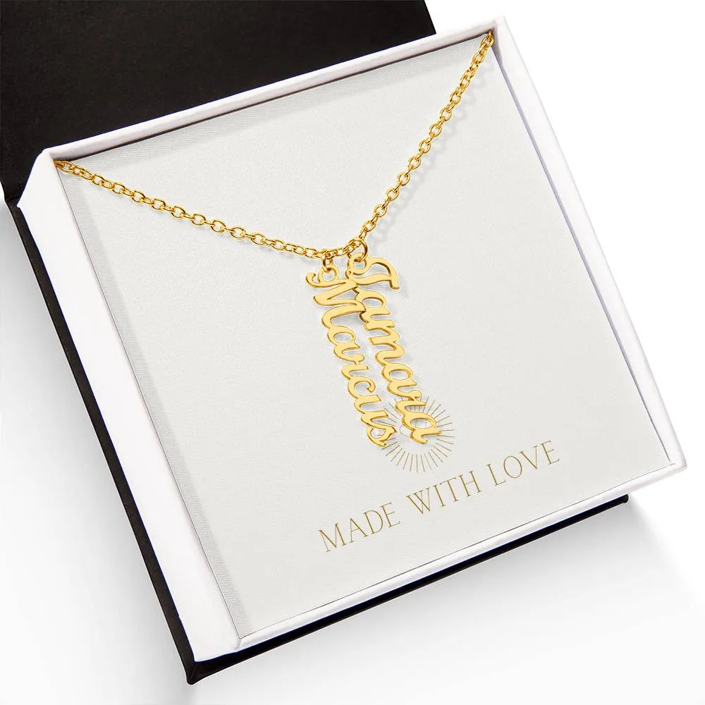 Personalized Vertical Name Necklace – A Thoughtful, Custom Gift for Any Occasion