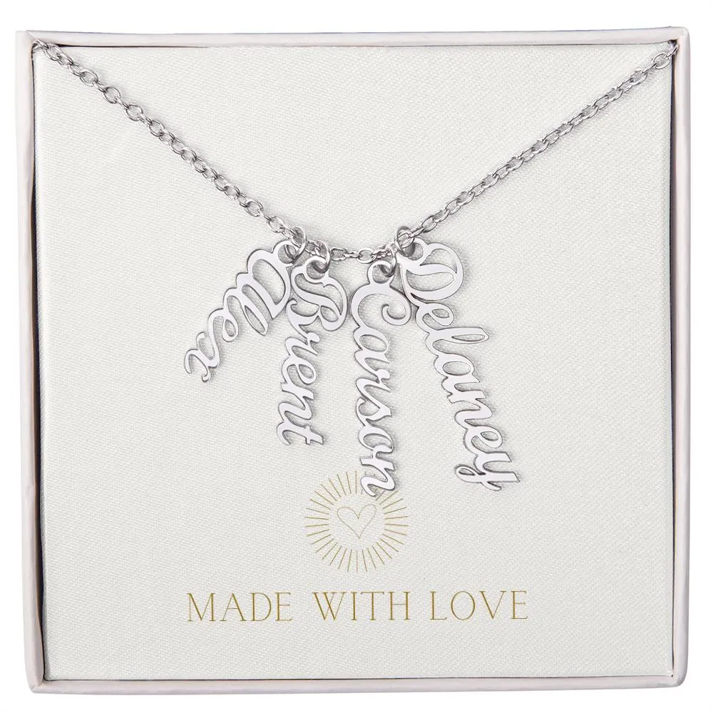 Personalized Vertical Name Necklace – A Thoughtful, Custom Gift for Any Occasion
