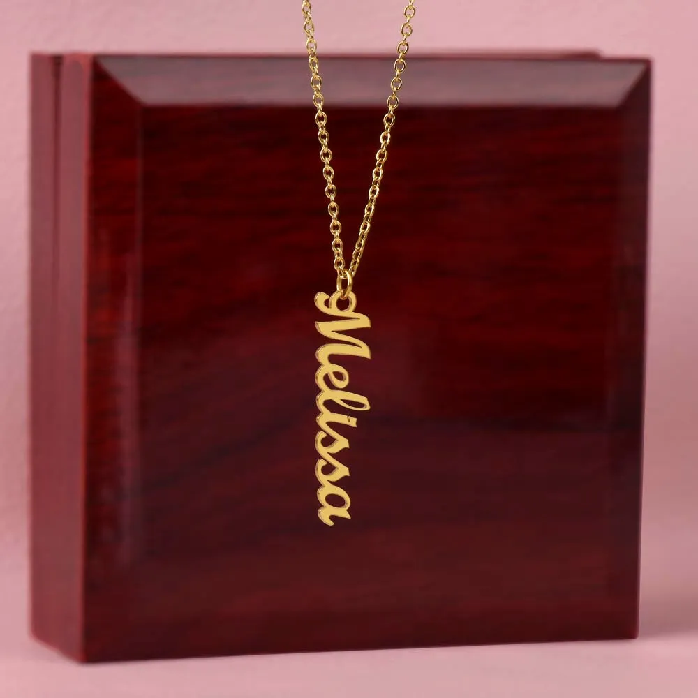 Personalized Vertical Name Necklace – A Thoughtful, Custom Gift for Any Occasion