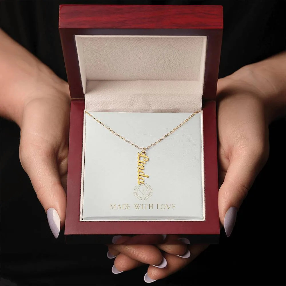 Personalized Vertical Name Necklace – A Thoughtful, Custom Gift for Any Occasion