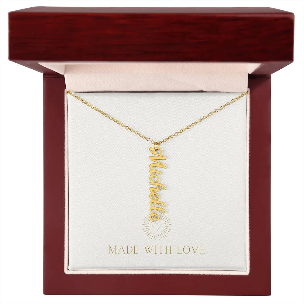 Personalized Vertical Name Necklace – A Thoughtful, Custom Gift for Any Occasion