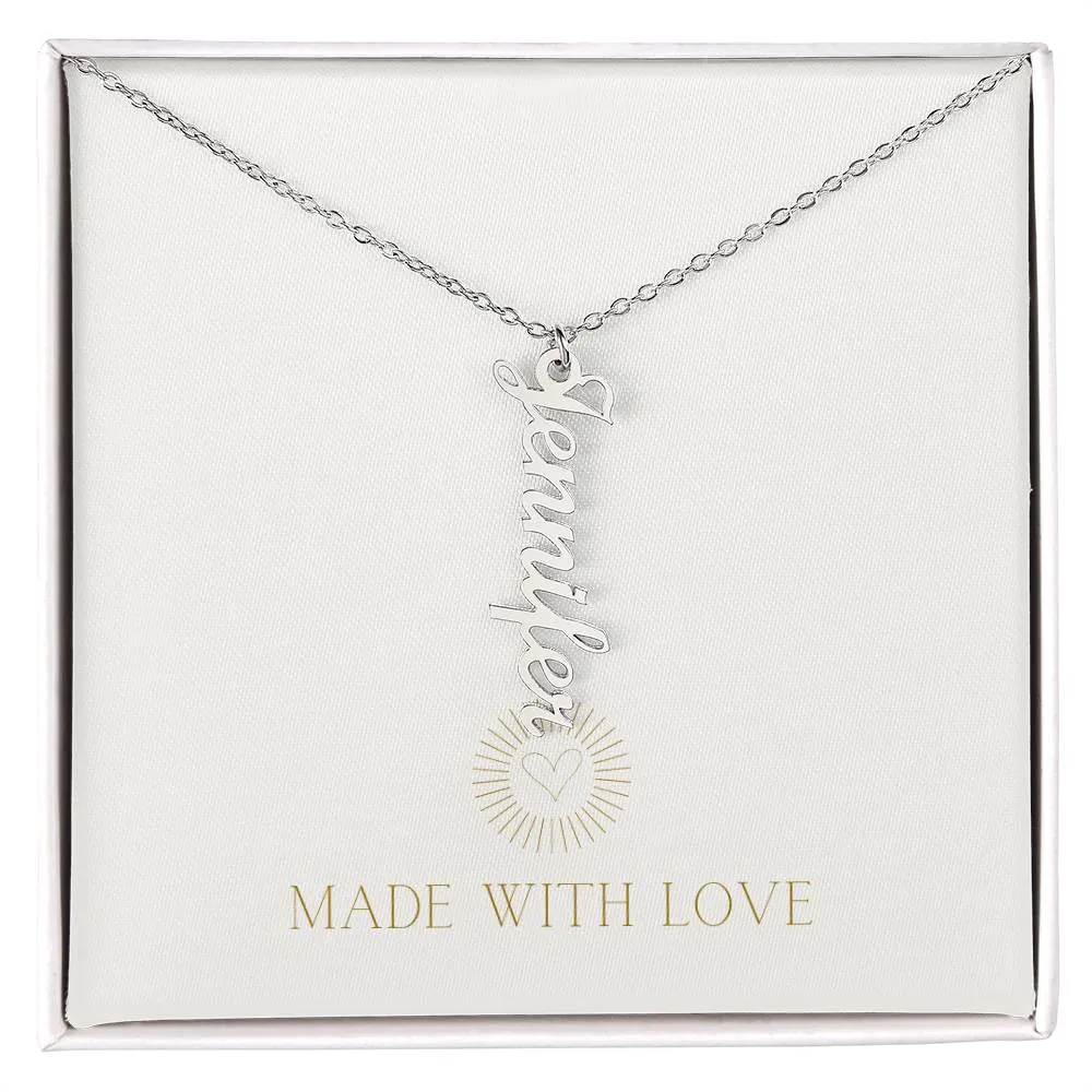 Personalized Vertical Name Necklace – A Thoughtful, Custom Gift for Any Occasion