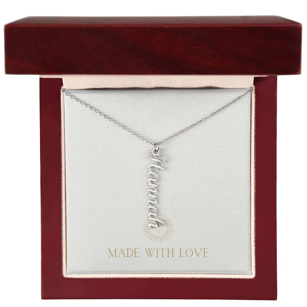 Personalized Vertical Name Necklace – A Thoughtful, Custom Gift for Any Occasion