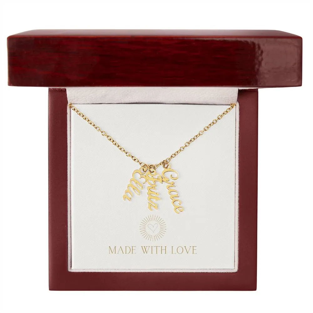 Personalized Vertical Name Necklace – A Thoughtful, Custom Gift for Any Occasion