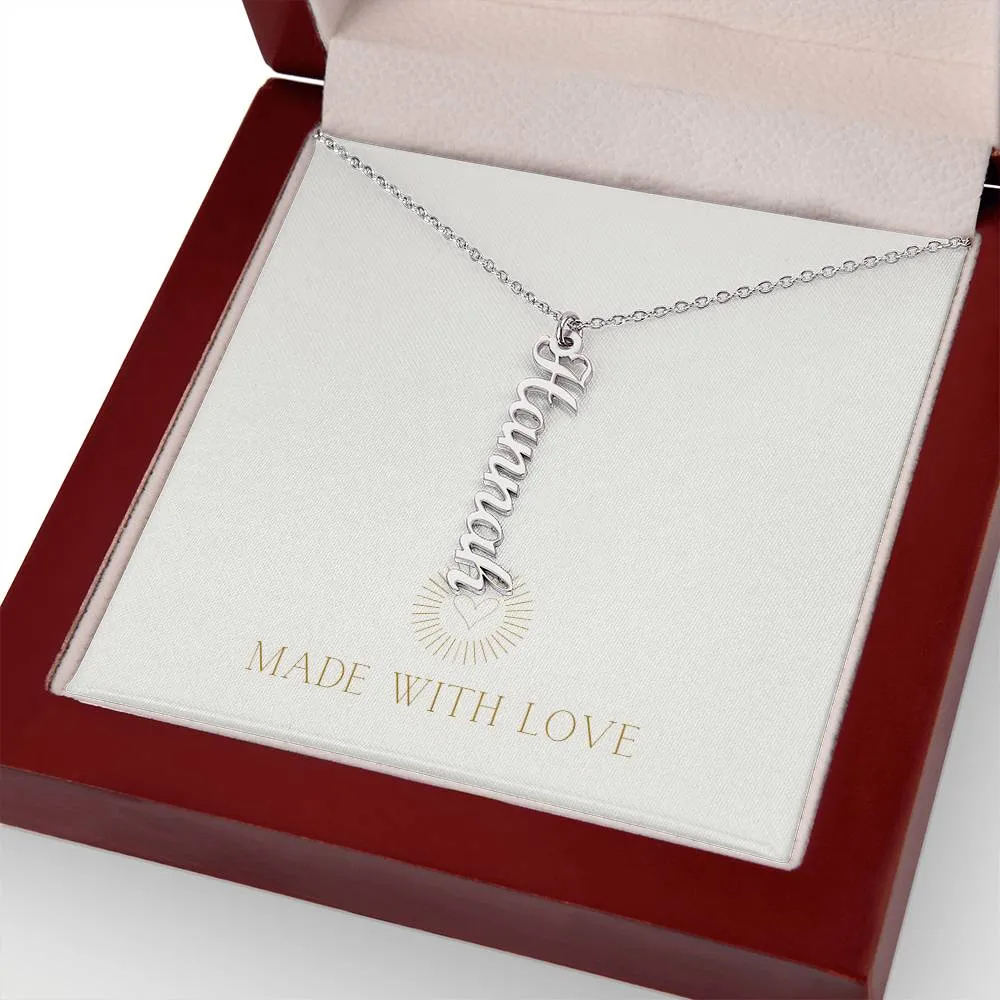 Personalized Vertical Name Necklace – A Thoughtful, Custom Gift for Any Occasion