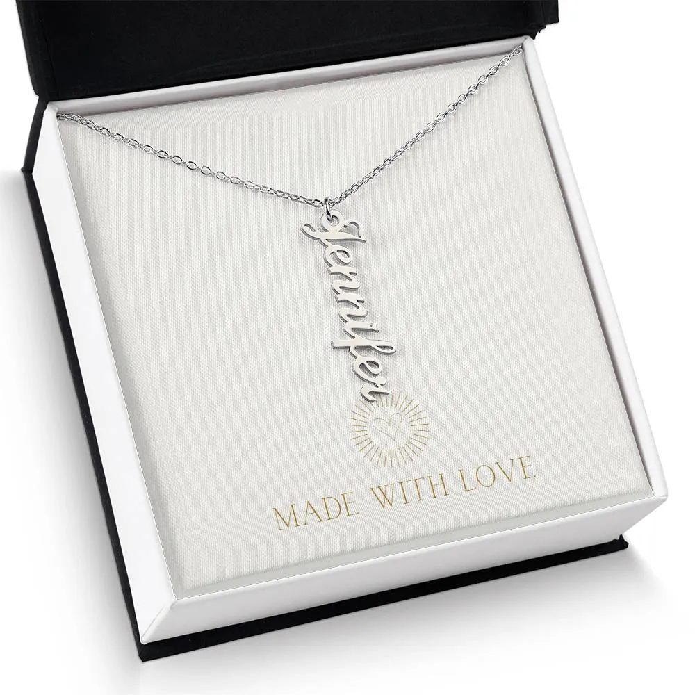 Personalized Vertical Name Necklace – A Thoughtful, Custom Gift for Any Occasion