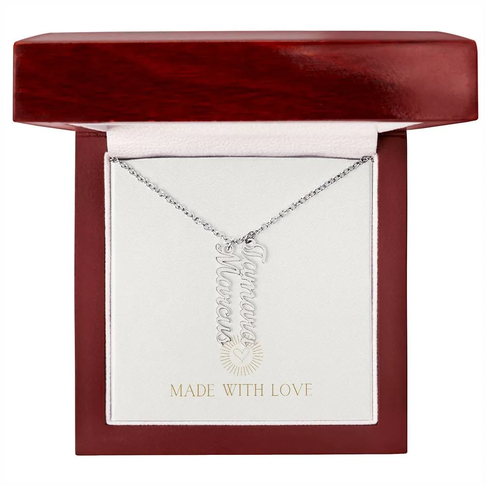 Personalized Vertical Name Necklace – A Thoughtful, Custom Gift for Any Occasion