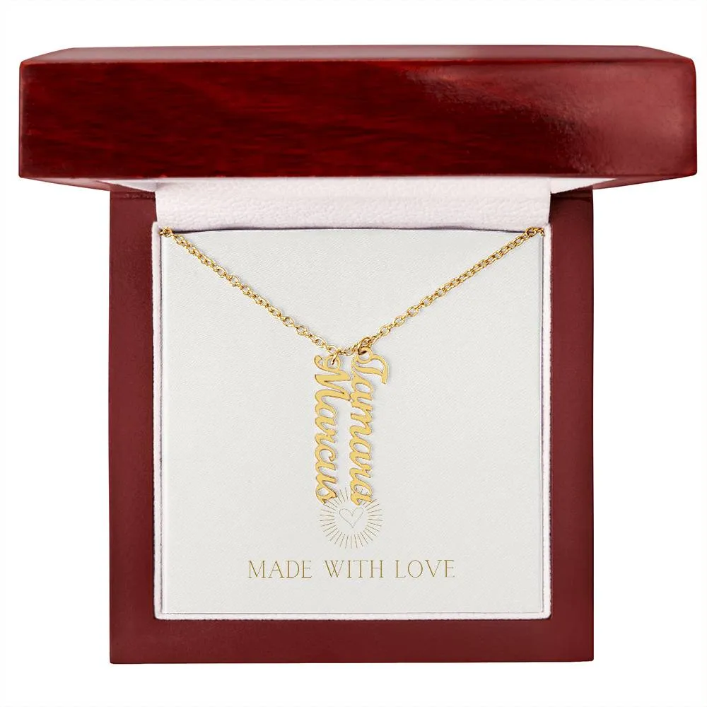 Personalized Vertical Name Necklace – A Thoughtful, Custom Gift for Any Occasion