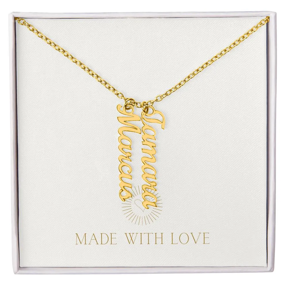 Personalized Vertical Name Necklace – A Thoughtful, Custom Gift for Any Occasion