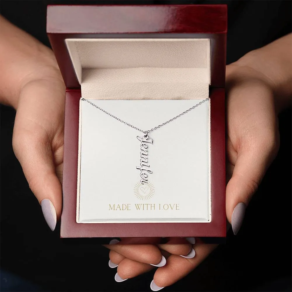 Personalized Vertical Name Necklace – A Thoughtful, Custom Gift for Any Occasion