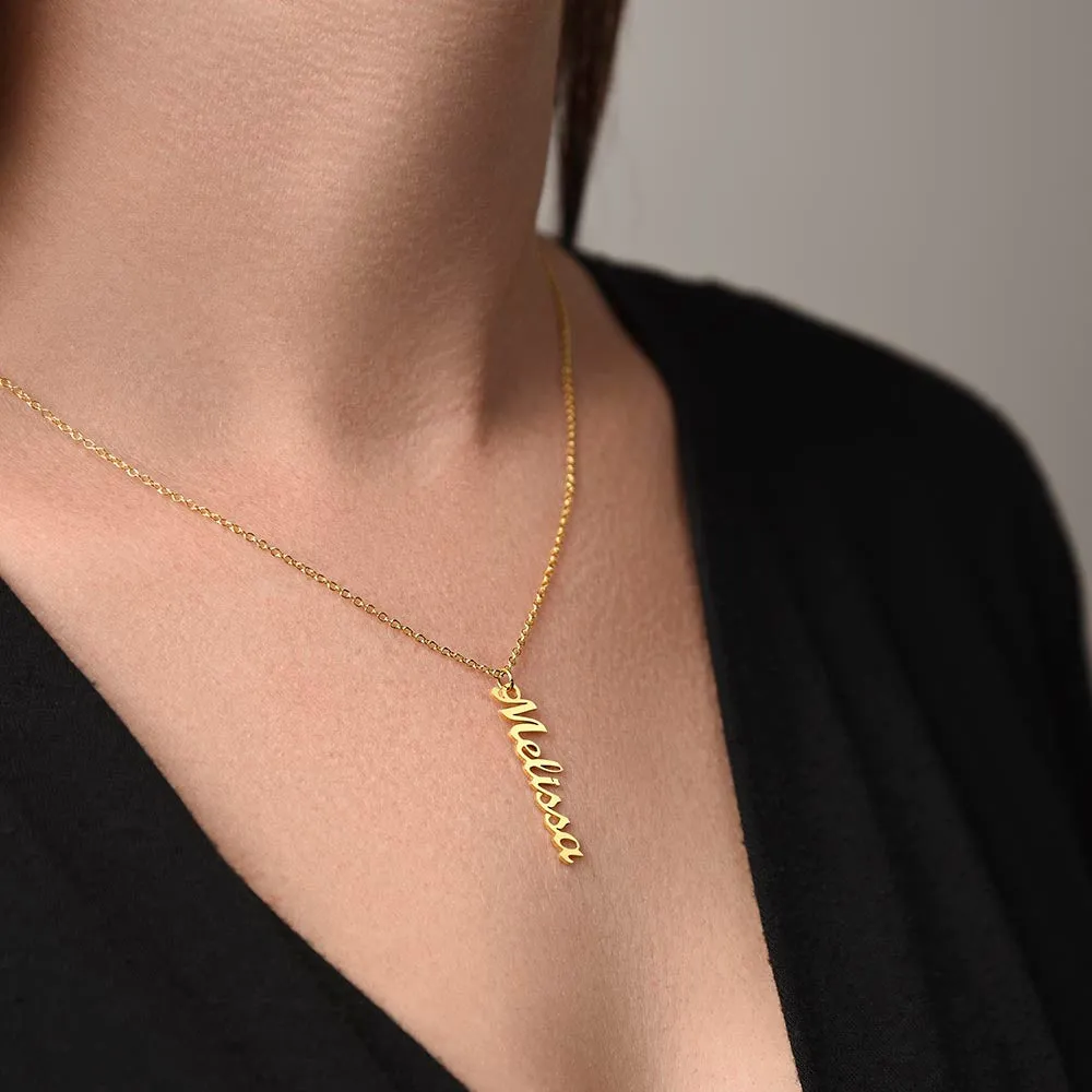 Personalized Vertical Name Necklace – A Thoughtful, Custom Gift for Any Occasion