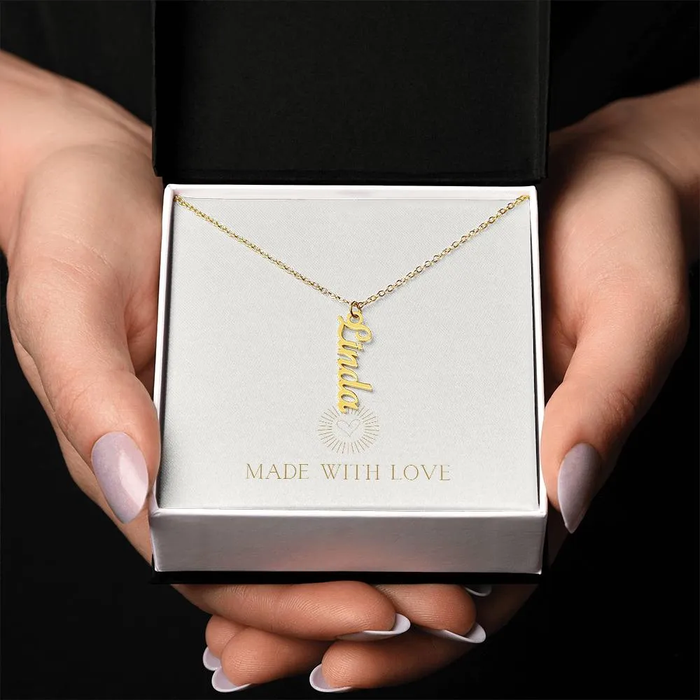 Personalized Vertical Name Necklace – A Thoughtful, Custom Gift for Any Occasion